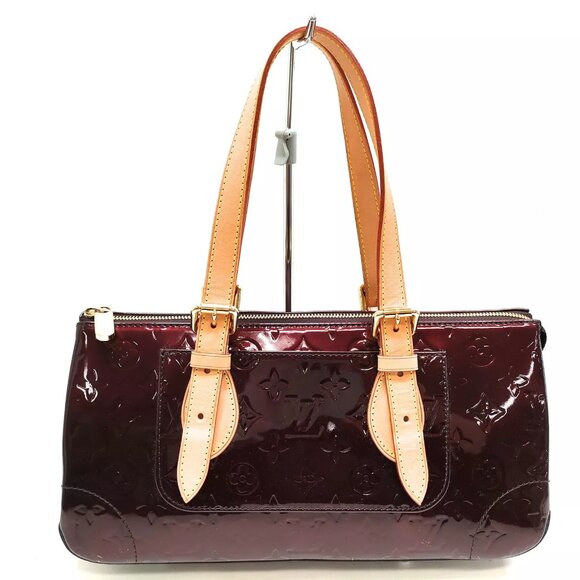 Louis Vuitton Burgundy and Tan Handbag - Picture 1 of 11